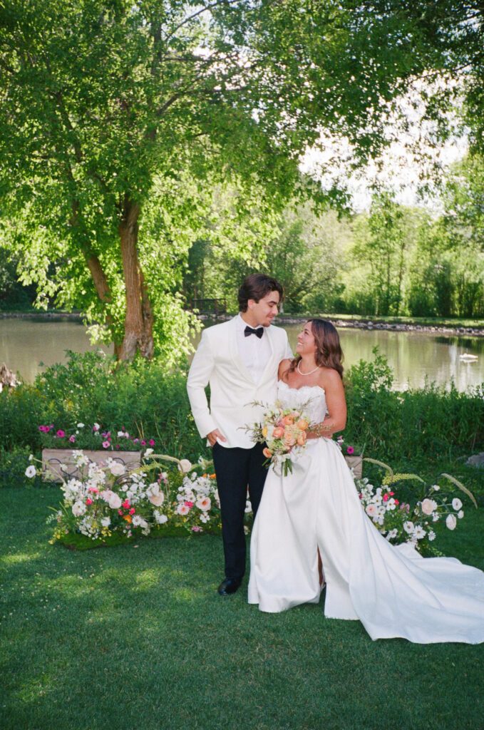 Film wedding photos at Log Haven Utah