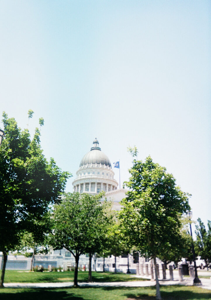 Utah State Capitol film wedding photos