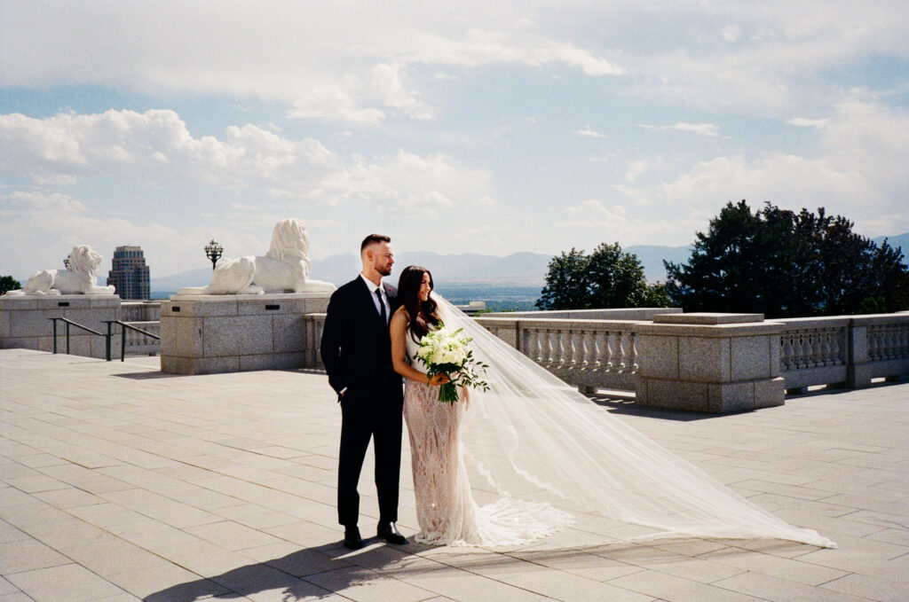 Utah State Capitol film wedding photos