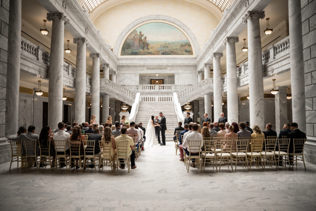 Utah state capitol wedding indoors
