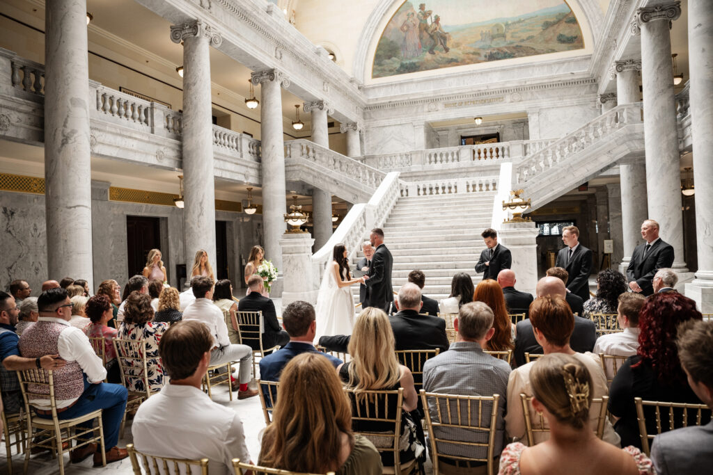 Utah state capitol wedding indoors