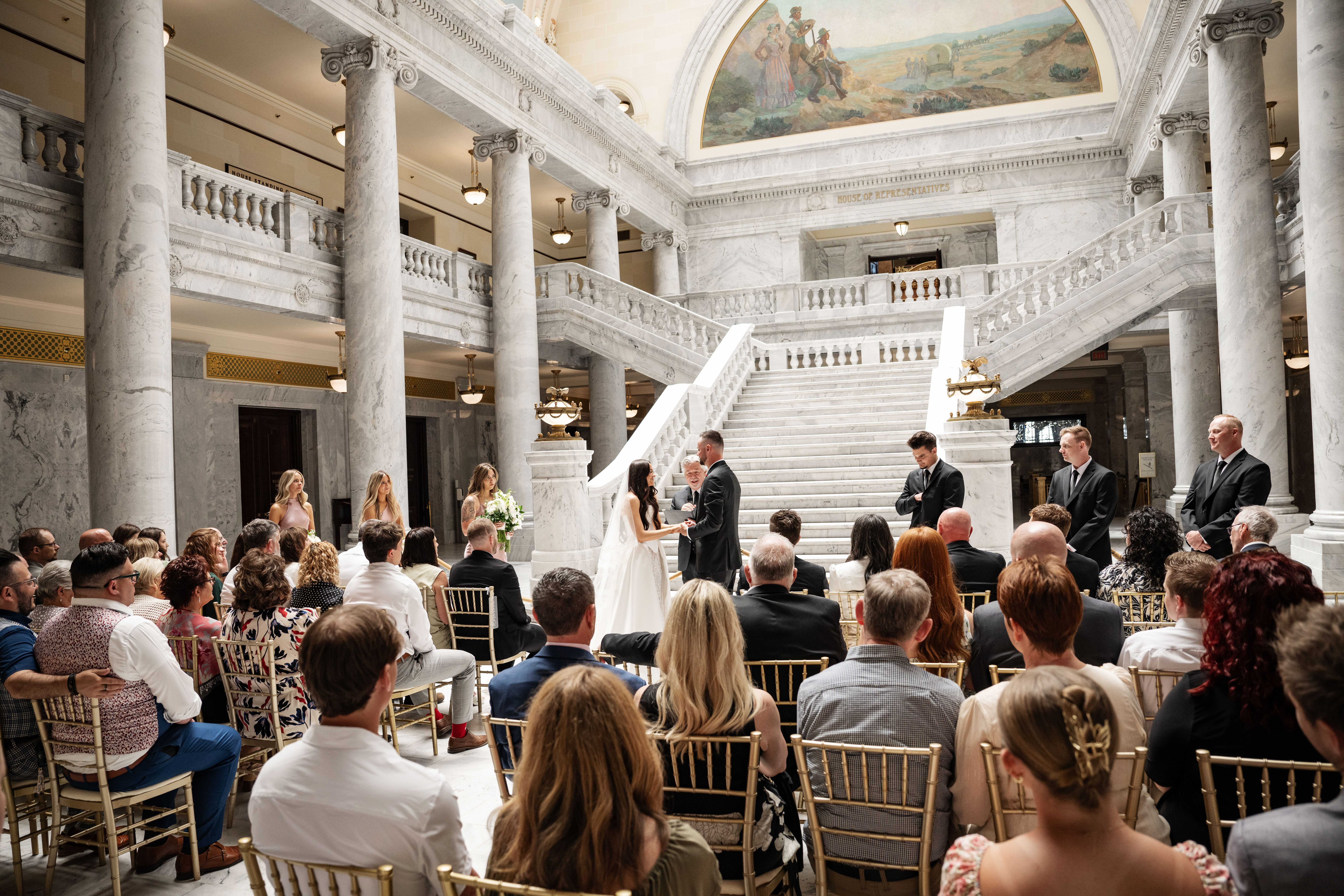 Utah state capitol wedding indoors