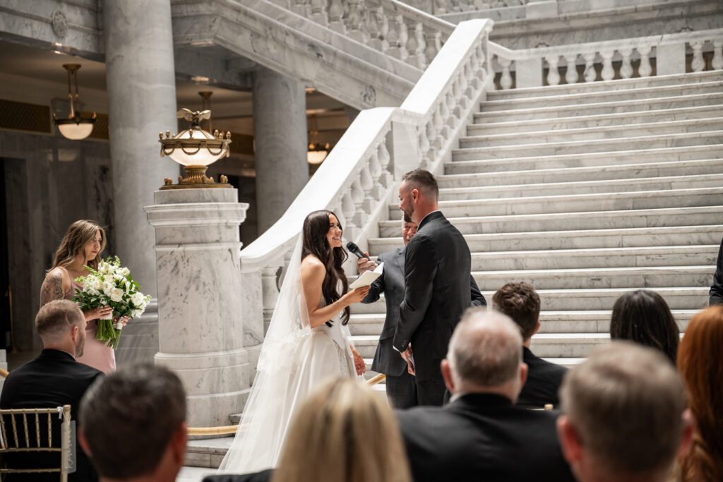 Utah state capitol wedding indoors