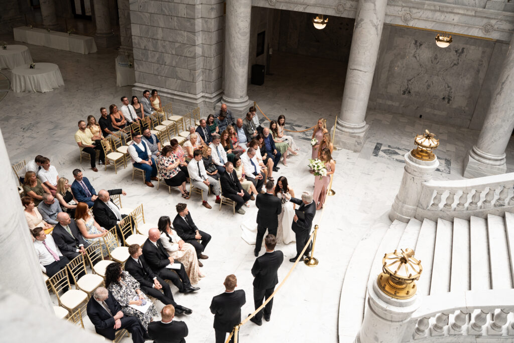 Micro wedding at the Utah State Capitol Building