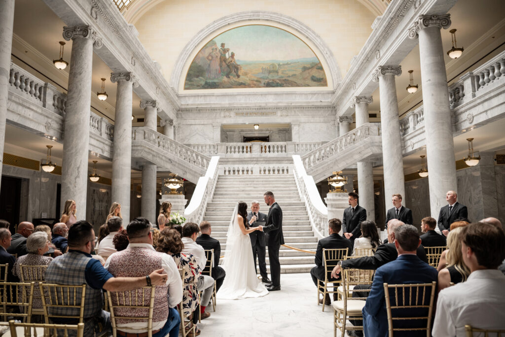 Micro wedding at the Utah State Capitol Building