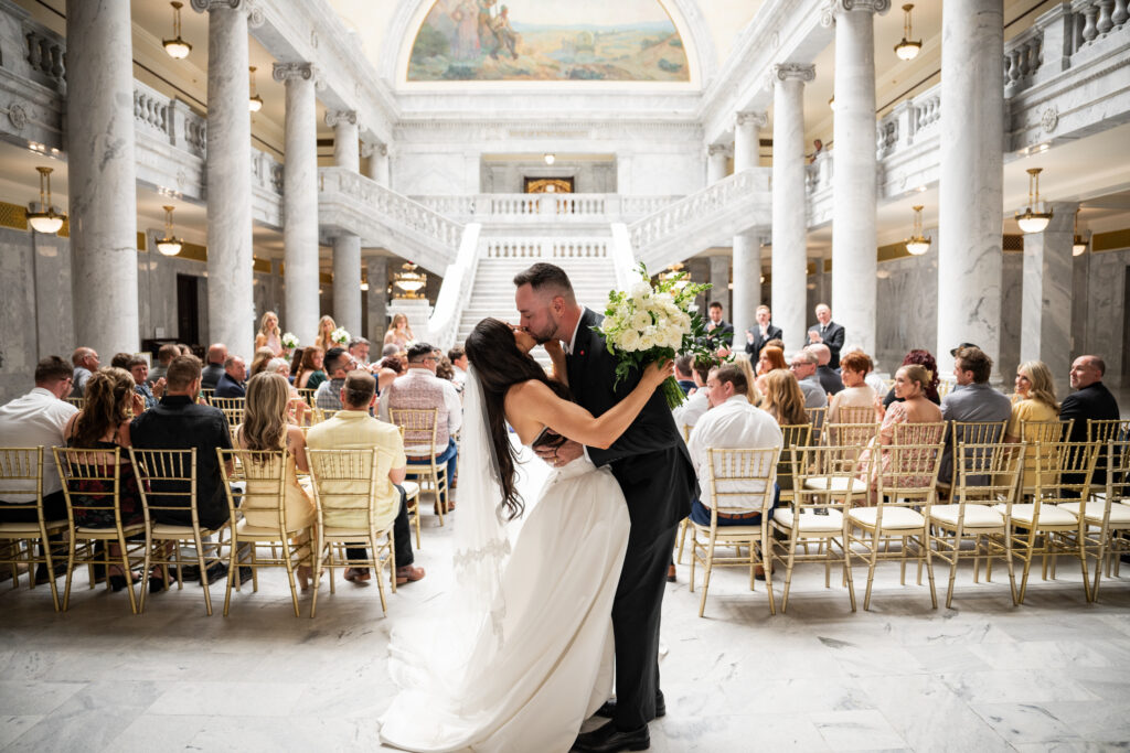 Micro wedding at the Utah State Capitol Building