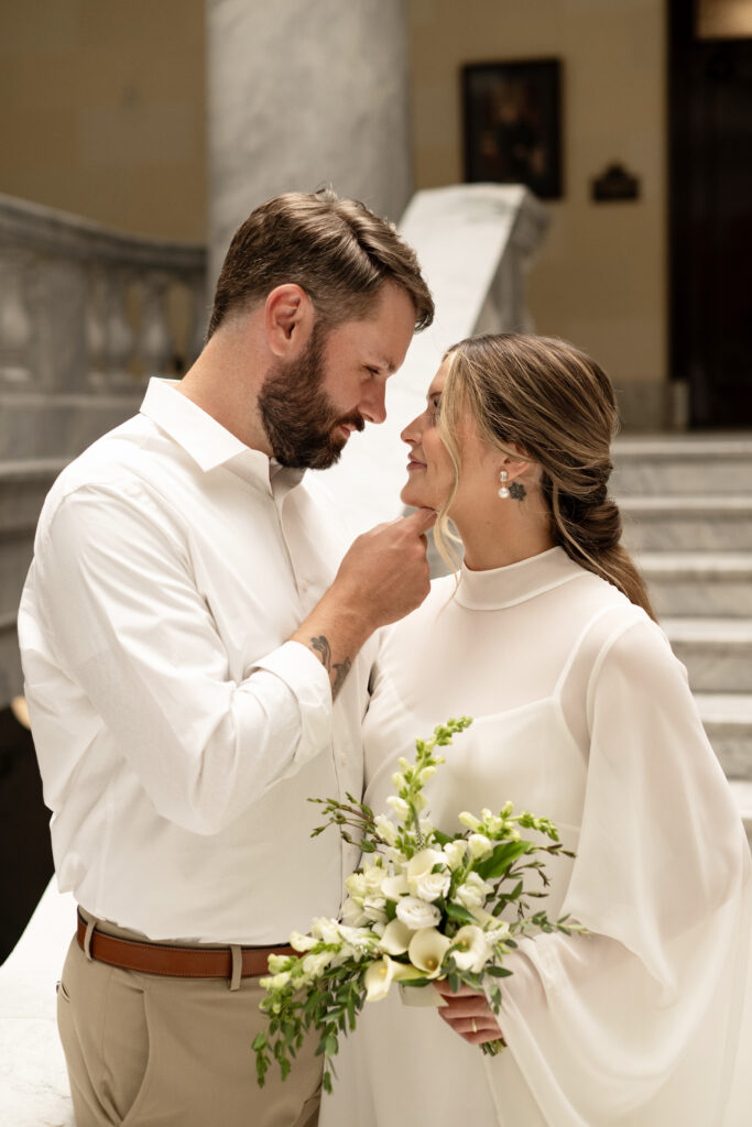 Bridal Portraits at the Utah State Capitol Building early in the day