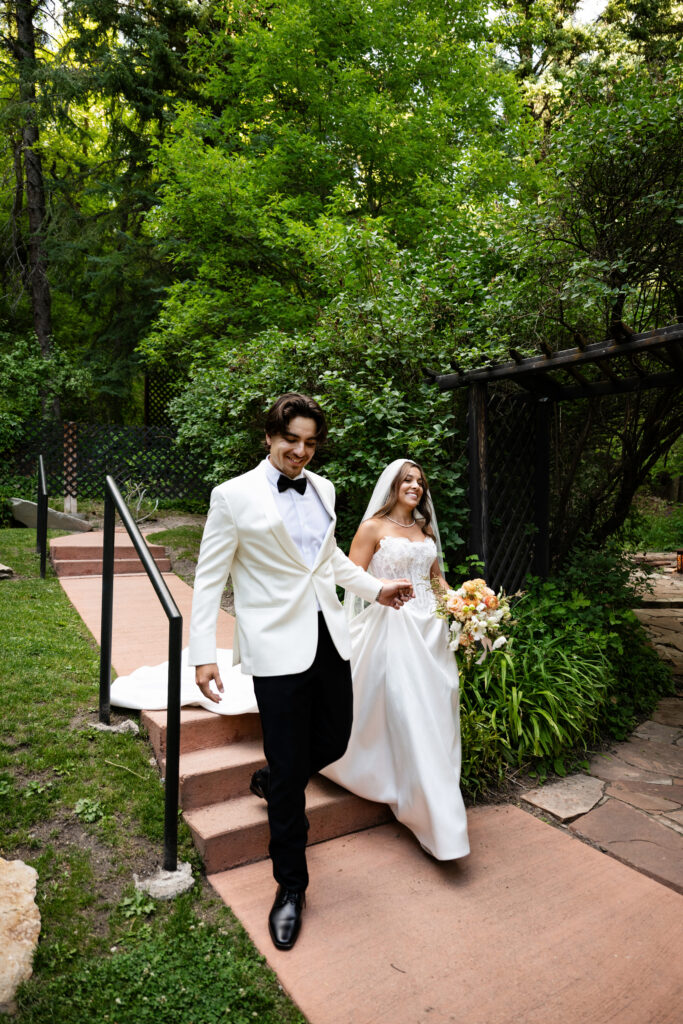 Bride and Groom Getting Married at Log Haven
