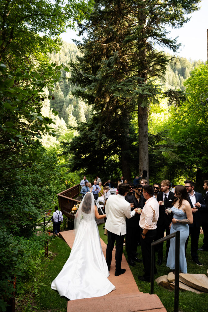 Bride and Groom Getting Married at Log Haven
