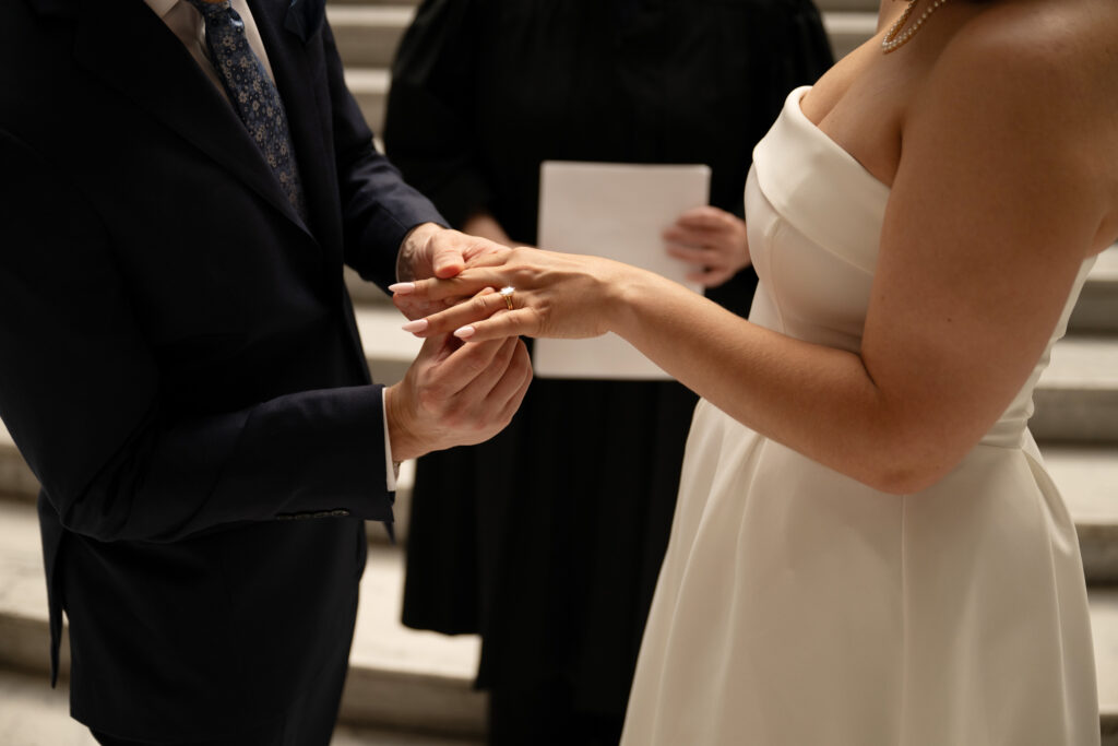 Bride and Groom eloping at the Utah State Capitol Building