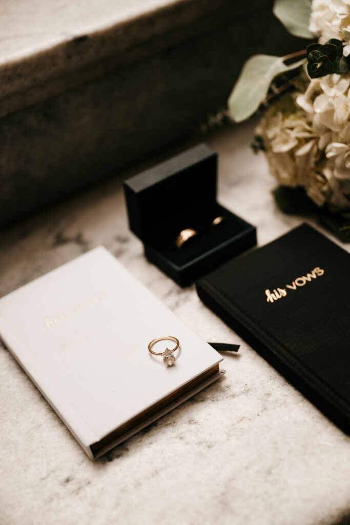 courthouse wedding flatlay