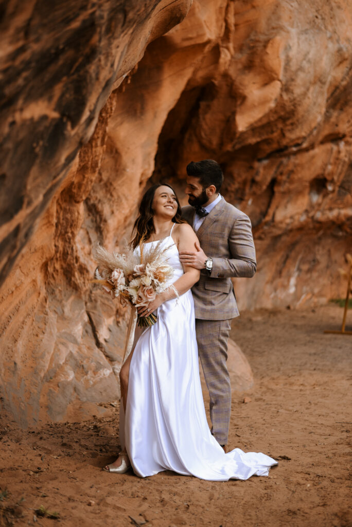 Bride and Groom Getting Married in Southern Utah