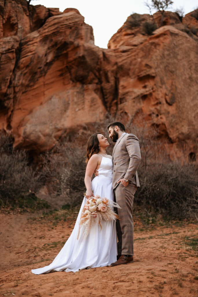 Bride and Groom Getting Married in Southern Utah