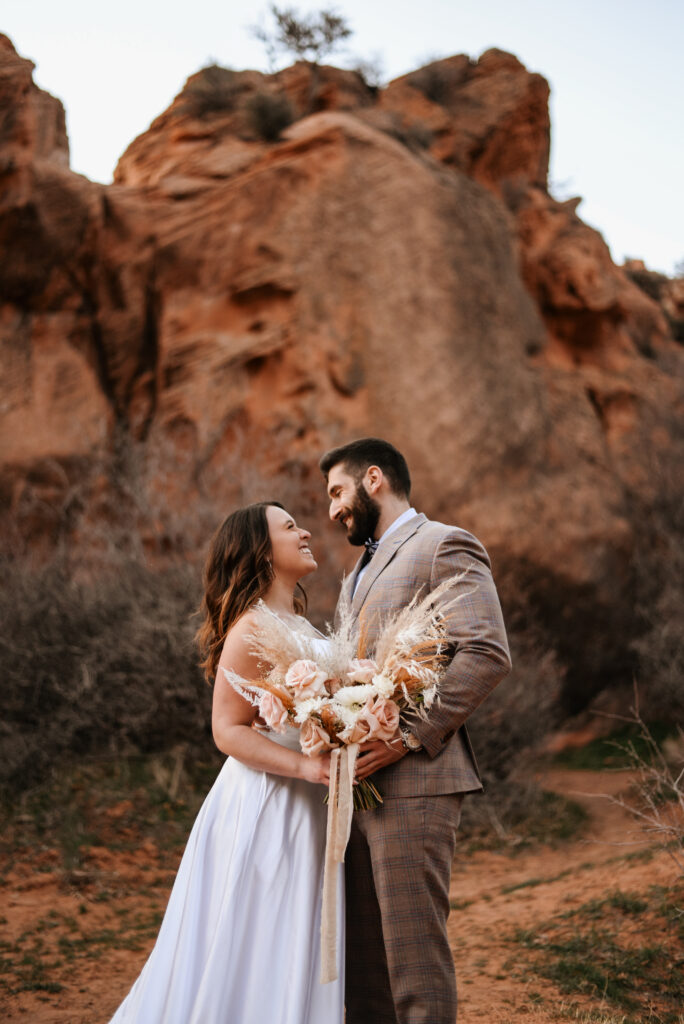 Bride and Groom Getting Married in Southern Utah