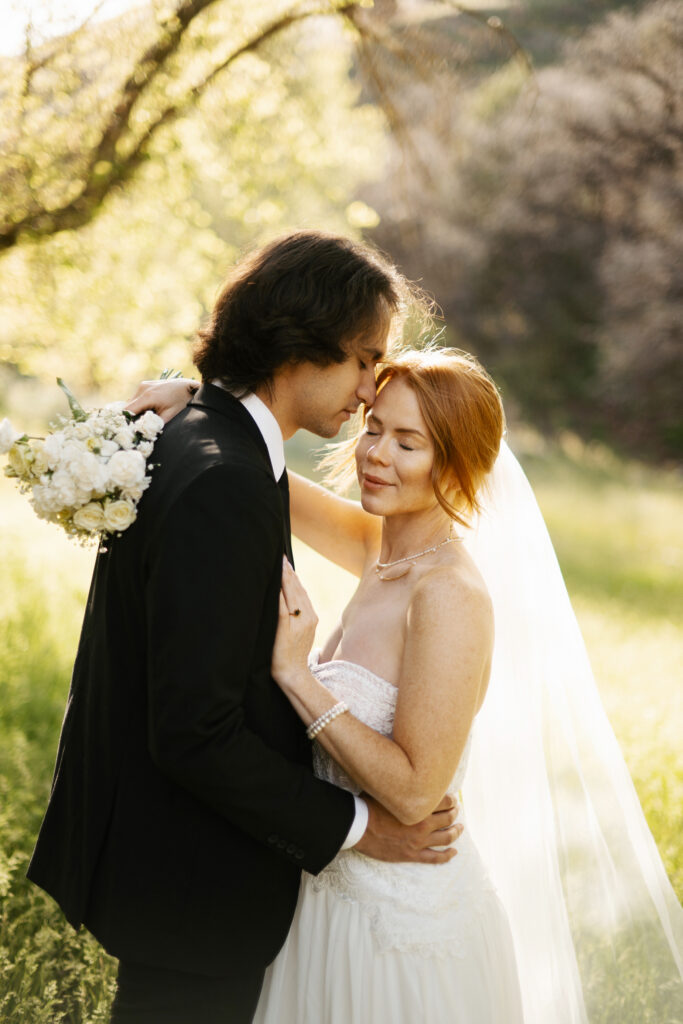 Bride and Groom portraits in the mountains