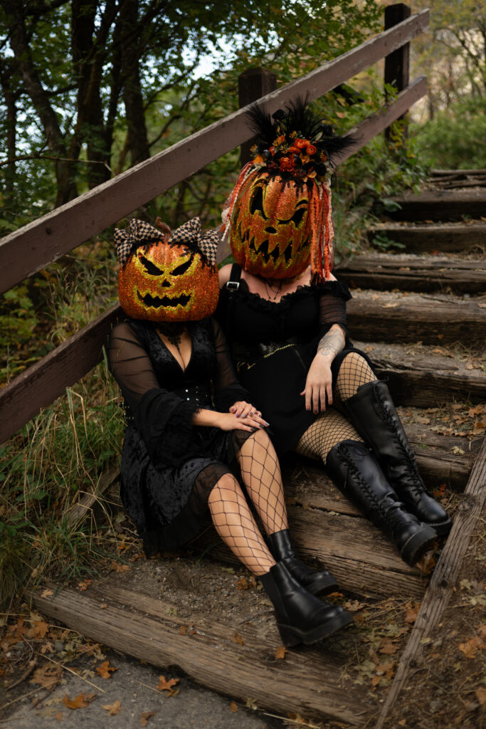 Pumpkin Head Photoshoot in the fall
