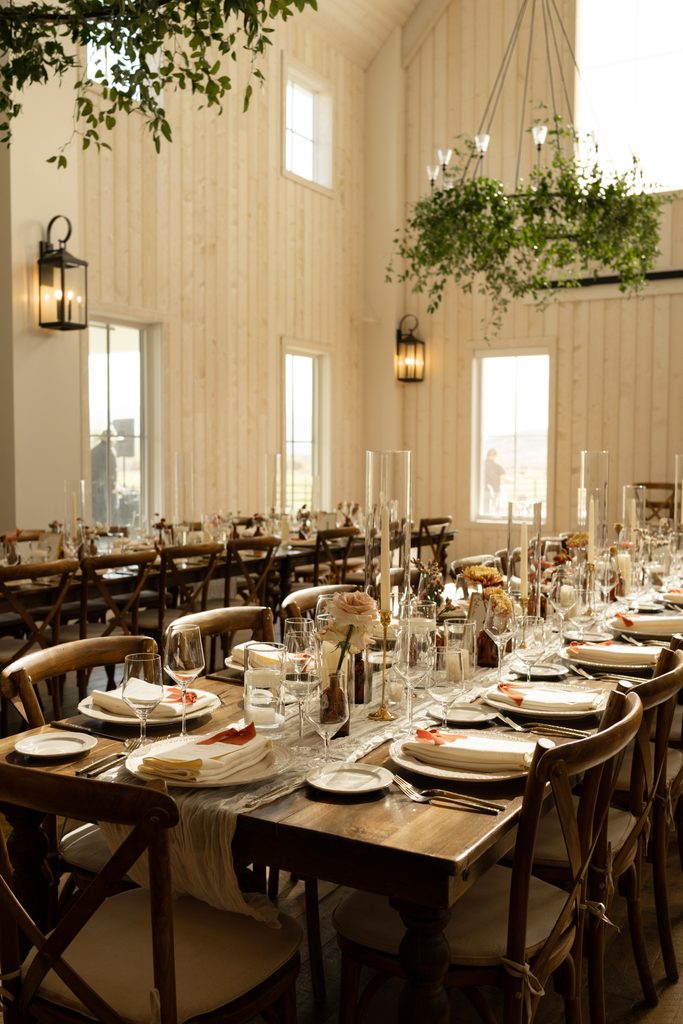 River Bottoms Ranch wedding reception dinner